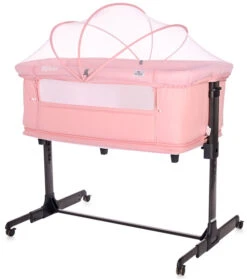 Lorelli Milano Pink 2-in-1 Wieg Aan Bed 1008044-0001 -babybenodigdheden lorelli milano pink 2 in 1 wieg aan bed 1008044 0001 2