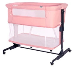 Lorelli Milano Pink 2-in-1 Wieg Aan Bed 1008044-0001 -babybenodigdheden lorelli milano pink 2 in 1 wieg aan bed 1008044 0001 3