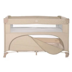 Lorelli Up And Down Fog Beige Flying Friends Campingbedje Incl. Bodemverhoger 1008006-2371 -babybenodigdheden lorelli up and down fog beige flying friends campingbedje incl. bodemverhoger 2