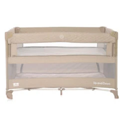 Lorelli Up And Down Fog Beige Flying Friends Campingbedje Incl. Bodemverhoger 1008006-2371 -babybenodigdheden lorelli up and down fog beige flying friends campingbedje incl. bodemverhoger 3