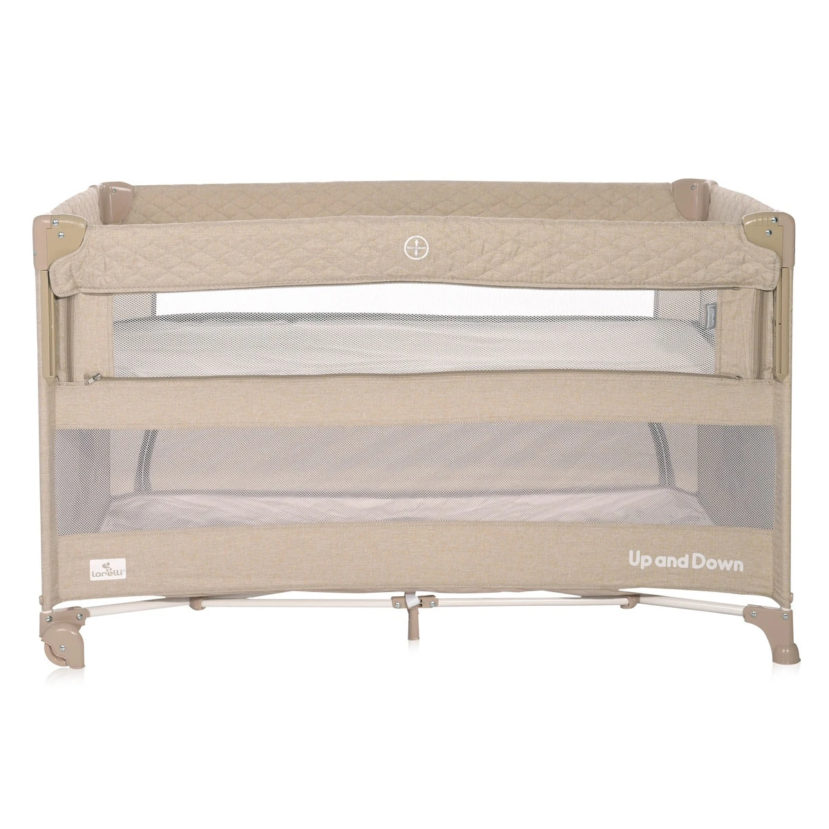 Lorelli Up And Down Fog Beige Flying Friends Campingbedje Incl. Bodemverhoger 1008006-2371 -babybenodigdheden lorelli up and down fog beige flying friends campingbedje incl. bodemverhoger 3