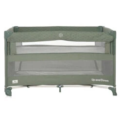 Lorelli Up And Down Iceberg Green Teddy Bear Campingbedje Incl. Bodemverhoger 1008006-2372 -babybenodigdheden lorelli up and down iceberg campingbedje incl. bodemverhoger 1008006 2372 3