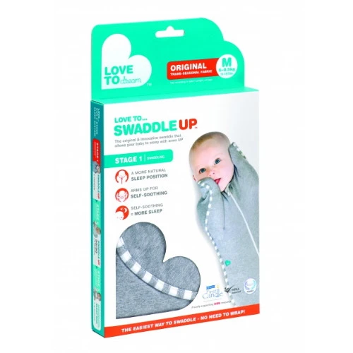 Love To Dream Swaddle Up 1.0 Grey Medium 6-8.5 Kg Inbakerslaapzak L1001001GRM -babybenodigdheden love to dream swaddle up 1.0 grey medium 6 8.5 kg inbakerslaapzak l1001001grm