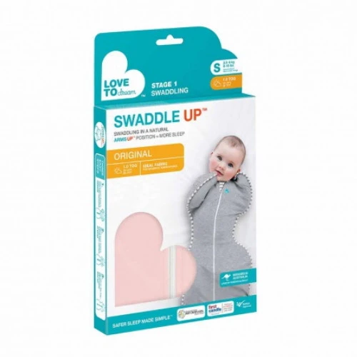 Love To Dream Swaddle Up 1.0 Dusty Pink Small 3-6 kg Inbakerslaapzak L1001001DPKS Love To Dream Swaddle Up 1.0 Dusty Pink Small 3-6 Kg Inbakerslaapzak L1001001DPKS -babybenodigdheden love to dream swaddle up 1.0 verpakking