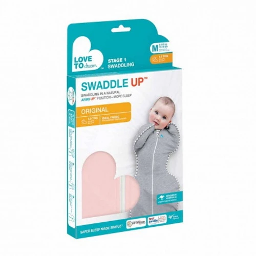 Love To Dream Swaddle Up 1.0 Dusty Pink Medium 6-8.5 kg Inbakerslaapzak L1001001DPKM Love To Dream Swaddle Up 1.0 Dusty Pink Medium 6-8.5 Kg Inbakerslaapzak L1001001DPKM -babybenodigdheden love to dream swaddle up 1.0 verpakking m