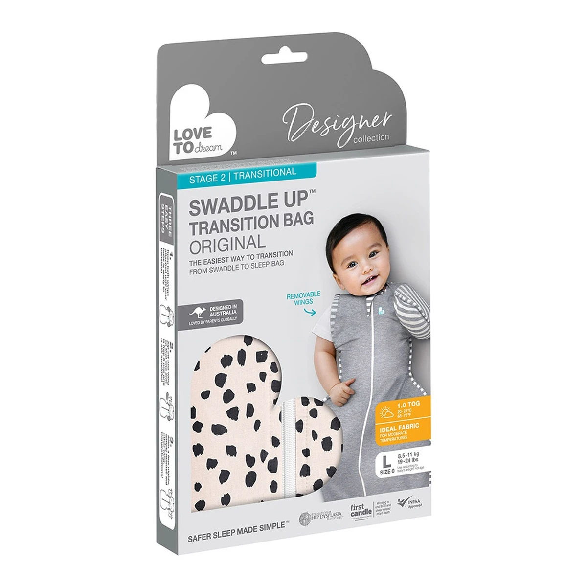 Love To Dream Transition Bag 1.0 Animal Beige Medium 6-8.5 Kg Inbakerslaapzak L2001252BGEM -babybenodigdheden love to dream transition bag 1.0 animal beige medium inbakerslaapzak 3