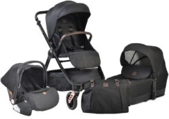 Cangaroo Macan Black 3-in-1 Combi Kinderwagen Incl. Autostoel 2826