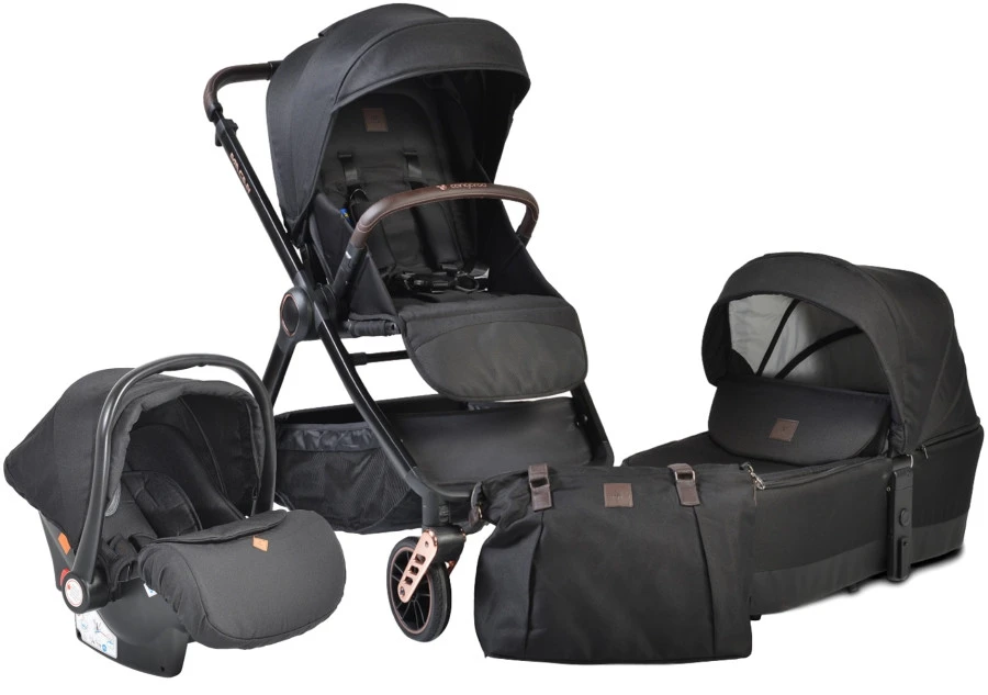 Cangaroo Macan Black 3-in-1 Combi Kinderwagen incl. Autostoel 2826 Cangaroo Macan Black 3-in-1 Combi Kinderwagen Incl. Autostoel 2826 -babybenodigdheden macan black kinderwagen