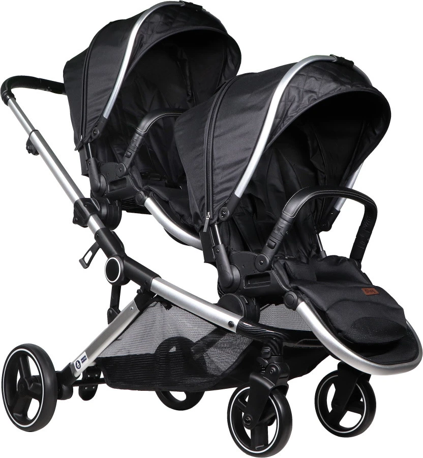 Ding Amigo Black/Silver Tandem Duowagen DI-191704 Ding Amigo Black/Silver Tandem Duowagen DI-191704 -babybenodigdheden mamaloes ding amigo black sliver 0001