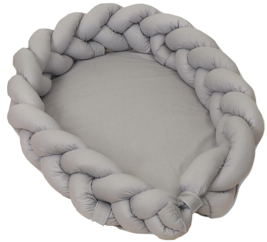 MamaLoes Amy Pure Grijs 2-in-1 Babynest en Braided Bedbumper 80661 MamaLoes Amy Pure Grijs 2-in-1 Babynest En Braided Bedbumper 80661 -babybenodigdheden mamaloes amy pure grijs 2 in 1 babynest en braided bedbumper 80661