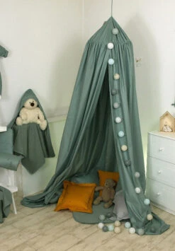 MamaLoes Amy Pure Stonegreen Klamboe 80100 4 MamaLoes Amy Pure Stonegreen Klamboe 80100 -babybenodigdheden mamaloes amy pure stonegreen klamboe 80100