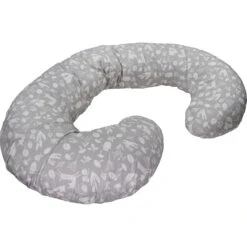 MamaLoes Botanical Animals Grijs C-vorm Voedingskussen ML020410 -babybenodigdheden mamaloes botanical animals grijs c vorm voedingskussen ml020410 2