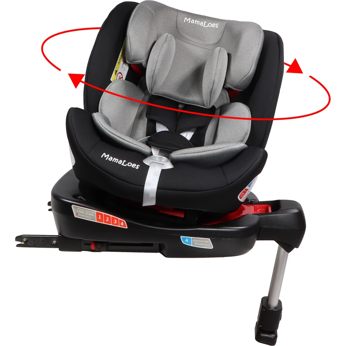 MamaLoes Max Grijs/Zwart 360° Isofix Autostoel 0-36kg ML050214 MamaLoes Max Grijs/Zwart 360° Isofix Autostoel 0-36kg ML050214 -babybenodigdheden mamaloes max grijs zwart 360 isofix autostoel 0 36kg ml050214 1 1