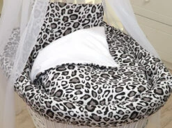 MamaLoes Panter Grijs Deluxe Wit Baby Wiegje 80749 4 MamaLoes Panter Grijs Deluxe Wit Baby Wiegje 80749 -babybenodigdheden mamaloes panter grijs deluxe wit baby wiegje 80749 1