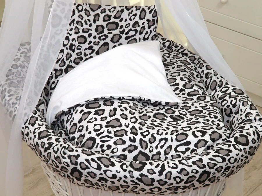 MamaLoes Panter Grijs Deluxe Wit Baby Wiegje 80749 MamaLoes Panter Grijs Deluxe Wit Baby Wiegje 80749 -babybenodigdheden