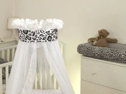 MamaLoes Panter Grijs Deluxe Wit Baby Wiegje 80749 5 MamaLoes Panter Grijs Deluxe Wit Baby Wiegje 80749 -babybenodigdheden mamaloes panter grijs deluxe wit baby wiegje 80749 2