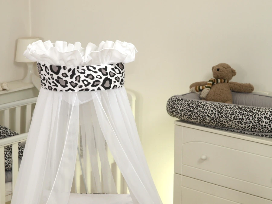 MamaLoes Panter Grijs Deluxe Wit Baby Wiegje 80749 MamaLoes Panter Grijs Deluxe Wit Baby Wiegje 80749 -babybenodigdheden