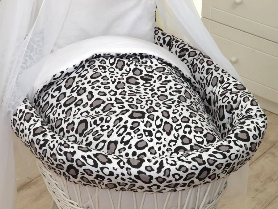 MamaLoes Panter Grijs Deluxe Wit Baby Wiegje 80749 MamaLoes Panter Grijs Deluxe Wit Baby Wiegje 80749 -babybenodigdheden