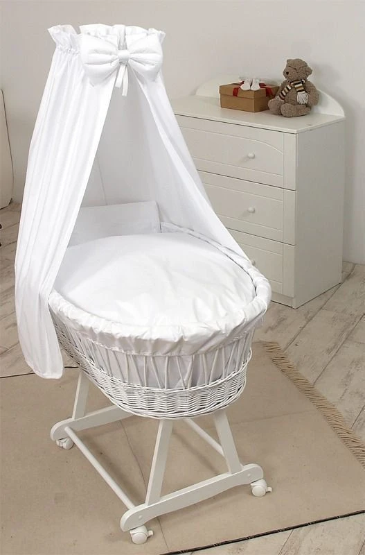 MamaLoes Rotan Wit Baby Wiegje 66755 MamaLoes Rotan Wit Baby Wiegje 66755 -babybenodigdheden mamaloes rotan wit baby wiegje 1