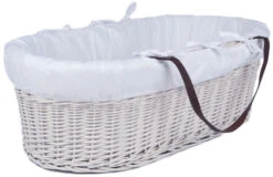 MamaLoes Rotan Wit Draagwieg Met Witte Bekleding 66933 -babybenodigdheden mamaloes rotan wit draagwieg met witte bekleding 66933 3