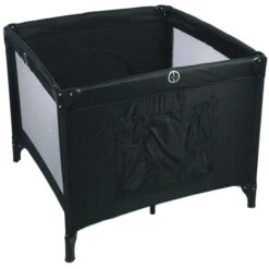 Ding Deluxe Black Inklapbare Box Incl. Bodemverhoger -babybenodigdheden mamaloesboxzijvakzwart 4 1