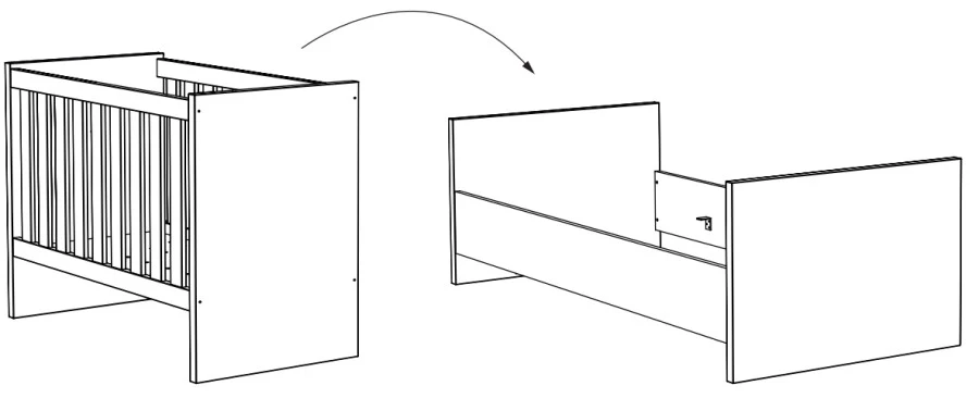Meegroei Babykamer Pauline: Meegroei Ledikant En Commode -babybenodigdheden
