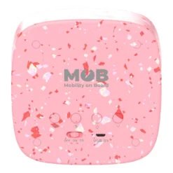 MOB Billy Terrazzo Grenadine Klok En Nachtlampje BILLY-GRENA-01 -babybenodigdheden mob billy terrazzo grenadine klok en nachtlampje billy grena 01 2