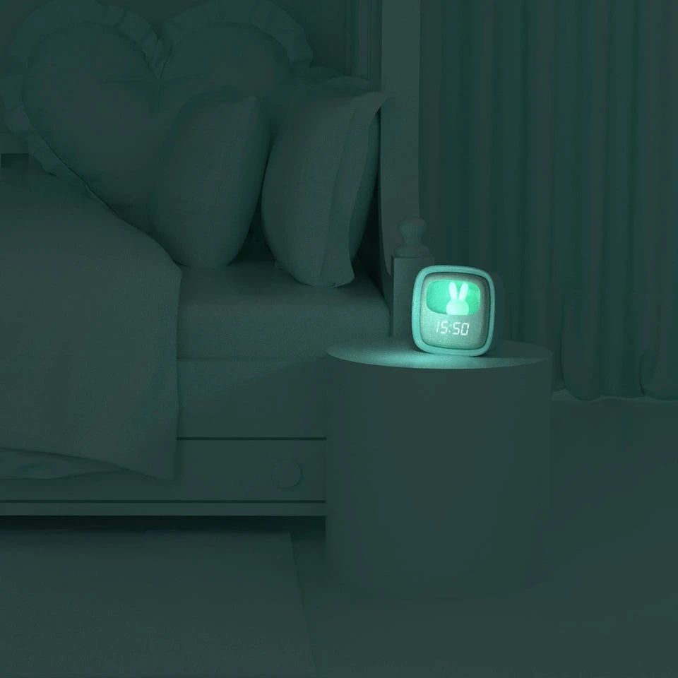 MOB Billy Turquoise Klok en Nachtlampje BILLY-BL-01 MOB Billy Turquoise Klok En Nachtlampje BILLY-BL-01 -babybenodigdheden mob billy turquiose klok en nachtlampje billy bl 01 3