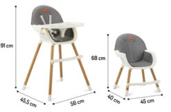 Momi Flovi Light Grey/White 2-in-1 Kinderstoel KRKA00020 -babybenodigdheden momi flovi afmetingen wit