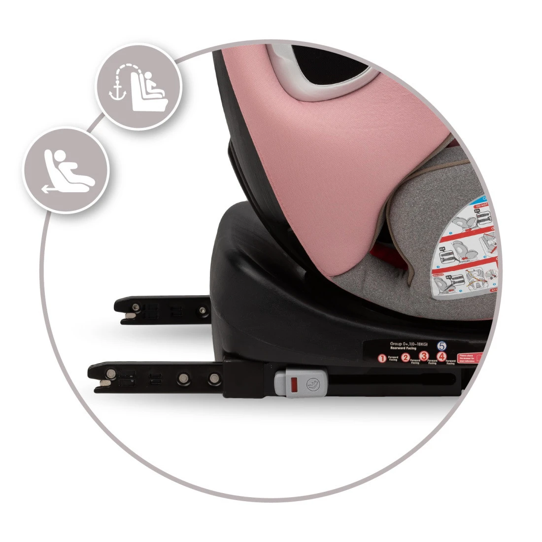 Momi Tordi Roze Isofix 360° 0-36 Kg Autostoel FOSA00018 -babybenodigdheden momi tordi roze isofix 360 0 36 kg autostoel fosa00018 10