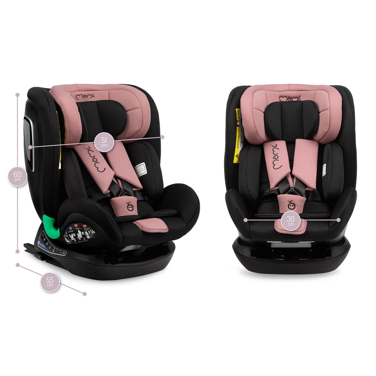 Momi Urso Pink 40-150 Cm I-Size Autostoel FOSA00021 -babybenodigdheden momi urso pink 40 150 cm i size autostoel fosa00021 15