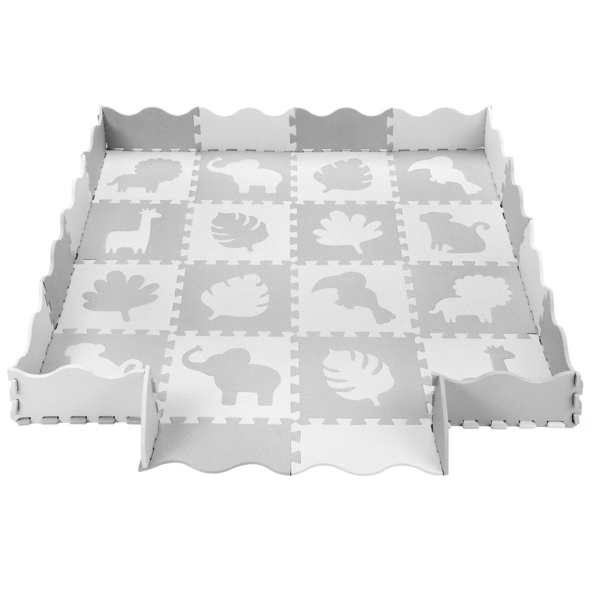Momi Zawi Grey Schuimrubberen Puzzelmat met Rand MAED00013 Momi Zawi Grey Schuimrubberen Puzzelmat Met Rand MAED00013 -babybenodigdheden momi zawi grey schuimrubberen puzzelmat met rand maed00013 1