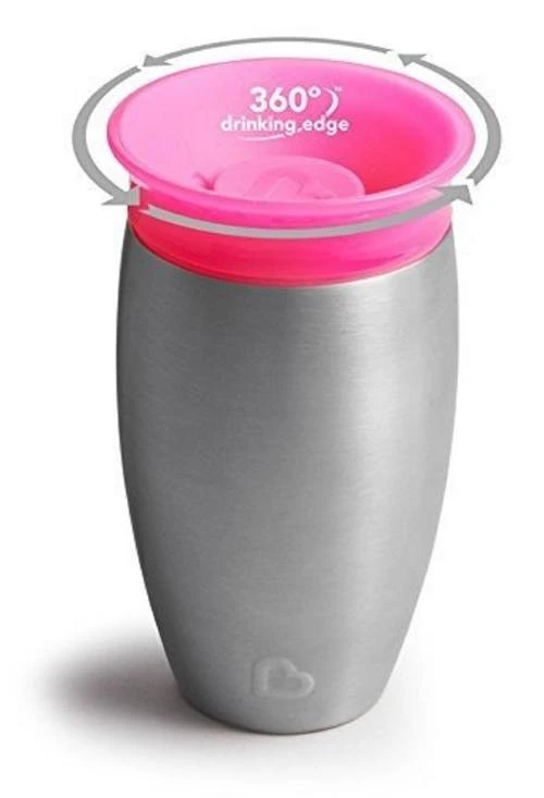 Munchkin Stainless Steel Miracle 360 Cup Roze Anti-Lek Beker 012370 div Munchkin Stainless Steel Miracle 360 Cup Roze Anti-Lek Beker 012370 Div -babybenodigdheden original