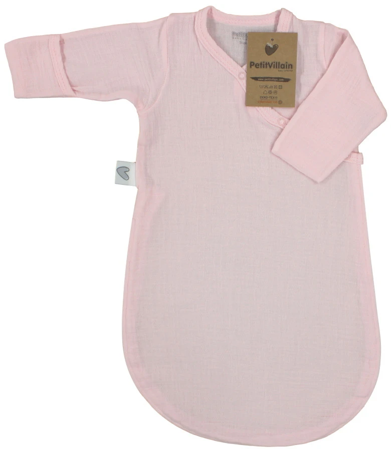 Petit Villain Hydrofiel Lichtroze 60cm Slaapzak Met Mouwen Petit Villain Hydrofiel Lichtroze 60cm Slaapzak Met Mouwen -babybenodigdheden petit villain hydrofiel lichtroze 60cm slaapzak met mouwen