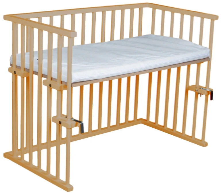 Amal II Piccolo Naturel Wieg aan Bed incl. Matras Amal II Piccolo Naturel Wieg Aan Bed Incl. Matras -babybenodigdheden piccolo naturel beuken wieg aan bed