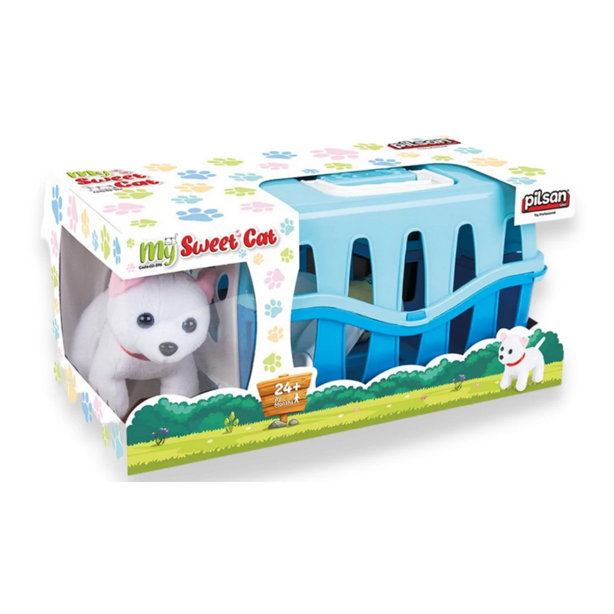 Pilsan My Cute Cat Blauw Knuffel met Reismand en Accessoires 03 596 Pilsan My Cute Cat Blauw Knuffel Met Reismand En Accessoires 03 596 -babybenodigdheden pilsan my cute cat blauw knuffel 03 596 2