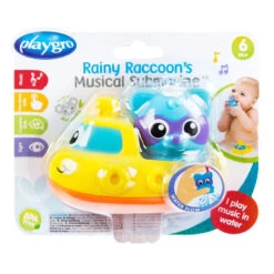 Playgro Rainy Raccoon Submarine Muzikaal Badspeeltje P4087629 -babybenodigdheden playgro rainy raccoon submarine muzikaal badspeeltje p4087629 013