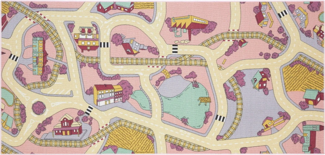 Rebel Roads Railroads Pink Sand 95x200 cm Speelmat RPLYWGB63095200T01 Rebel Roads Railroads Pink Sand 95x200 Cm Speelmat RPLYWGB63095200T01 -babybenodigdheden