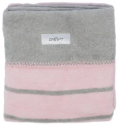 Zaffiro Grijs & Lichtroze Gestreept 75 X 100 Cm Wiegdeken 15120 -babybenodigdheden rozegrijzestrependeken 4
