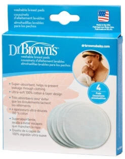 Dr. Brown's Dr Brown's Zoogcompressen 4 Stuks S4001H -babybenodigdheden s4001h pkg 3q washable breast pads 4 pack