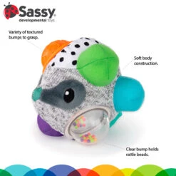 Sassy Bumpy Badger Educatieve Speelbal S80931 4 Sassy Bumpy Badger Educatieve Speelbal S80931 -babybenodigdheden sassy bumpy badger educatieve speelbal 3