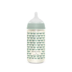 Suavinex Bonhomia Feather Green 240 Ml Glazen Fles SXSBX5079822 -babybenodigdheden suavinex bonhomia feather green 240 ml glazen fles sxsbx5079822 1
