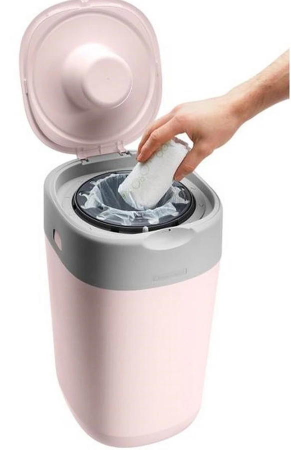 Tommee Tippee Twist & Click Gentle Pink Luieremmer 85100202 (eco) -babybenodigdheden tommee tippee twist click gentle pink luieremmer 85101301 3 1