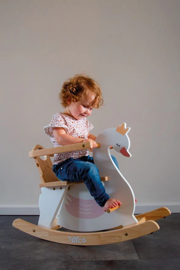 Tryco Zwaan Houten Hobbeldier TR-353011 Tryco Zwaan Houten Hobbeldier TR-353011 -babybenodigdheden tr 353011 tryco wooden rocking animals swan 02