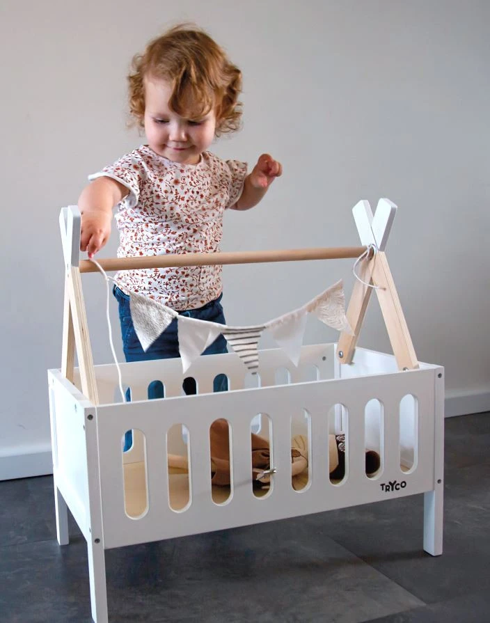 Tryco Tipi Houten Poppenbed TR-353013 Tryco Tipi Houten Poppenbed TR-353013 -babybenodigdheden tr 353013 tryco wooden tipi doll bed 04