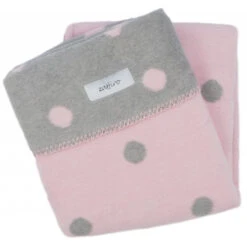 Zaffiro Grijs & Roze Gestipt 75 X 100 Cm Wiegdeken 15069