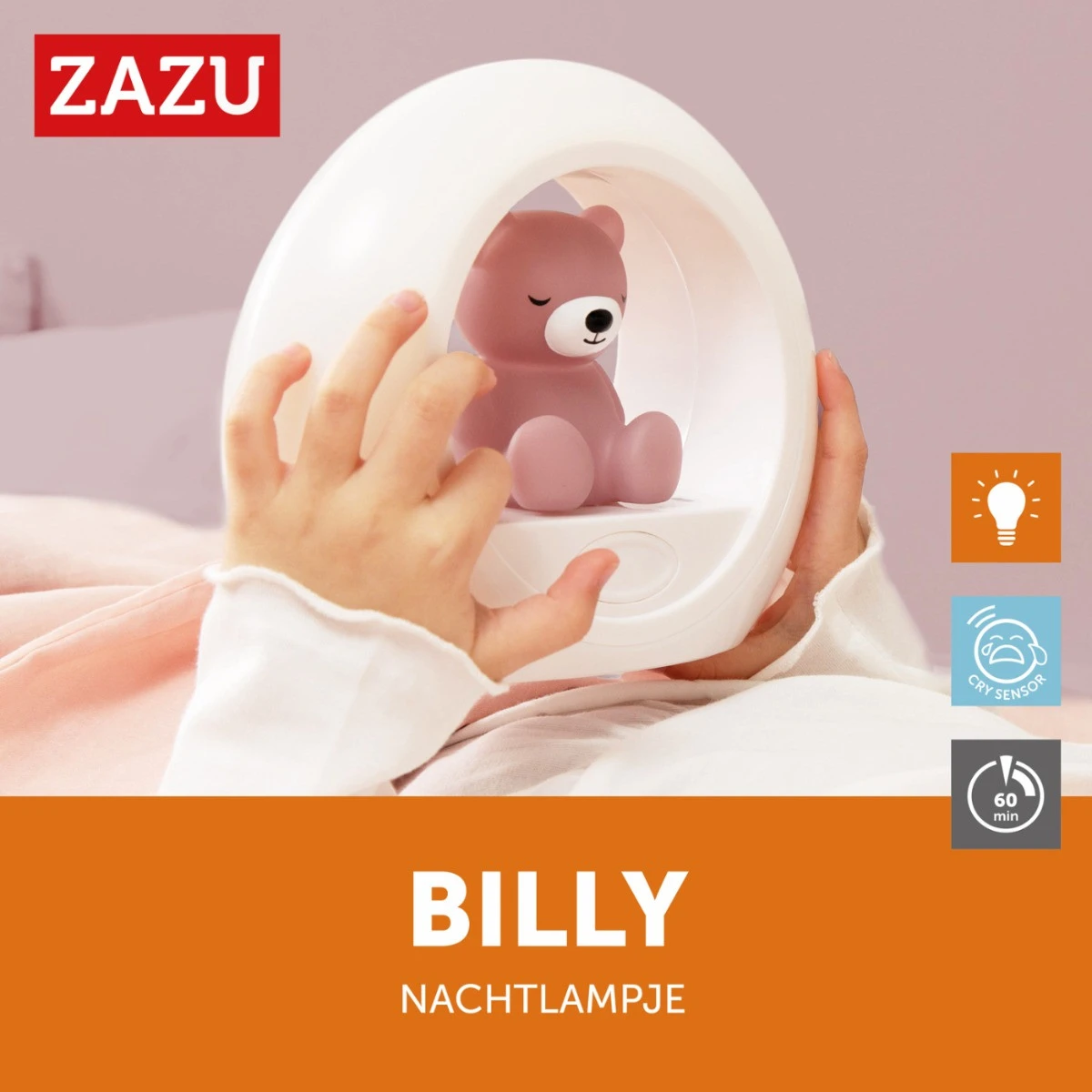 Zazu Billy Beer Paars Nachtlampje ZA-BILLY-03 Zazu Billy Beer Paars Nachtlampje ZA-BILLY-03 -babybenodigdheden zazu billy beer paars nachtlampje za billy 03 5